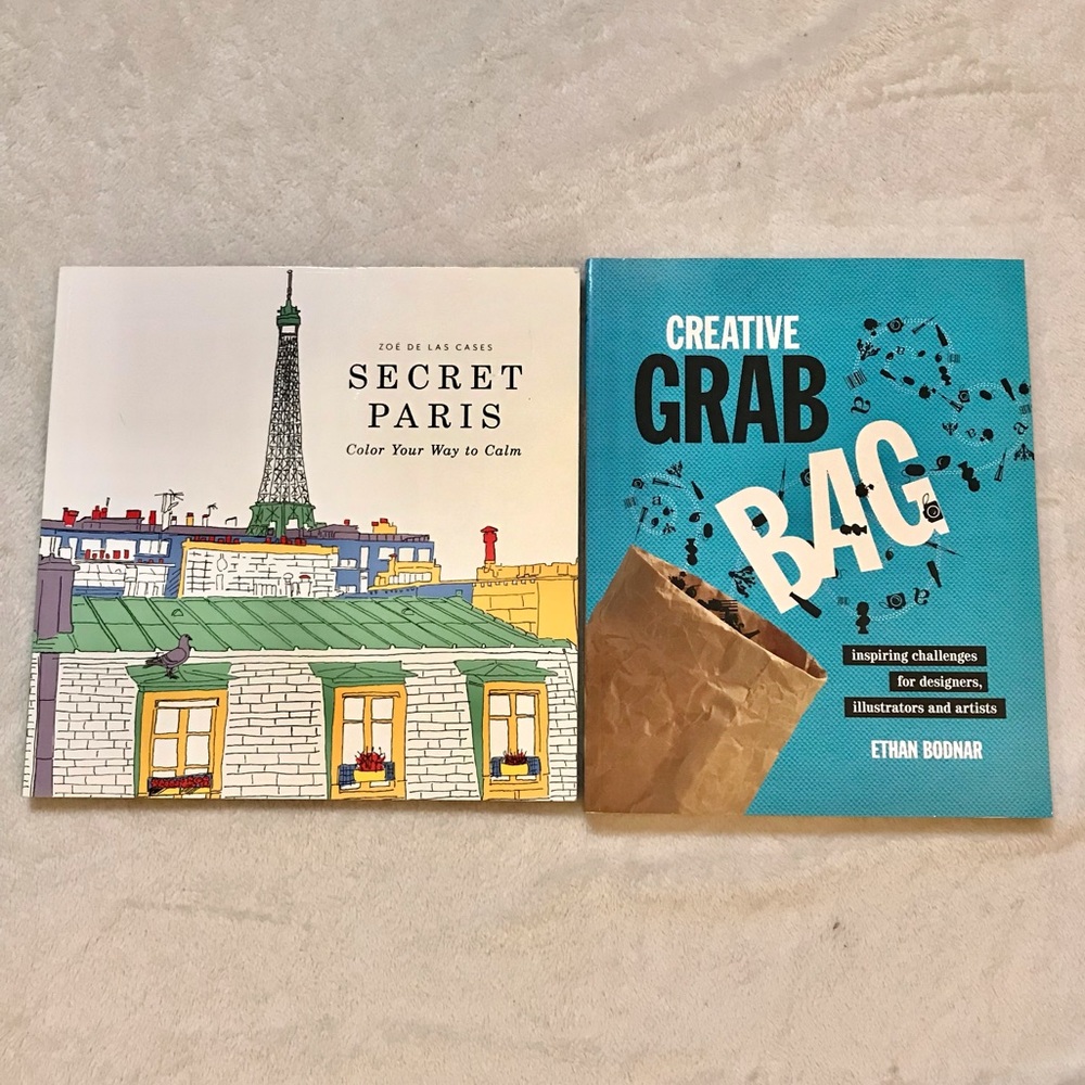 Colouring book and Art grab bag book